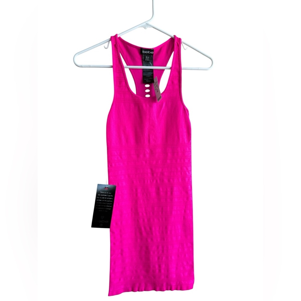 Bebe Fuchsia Racerback Tank Dress